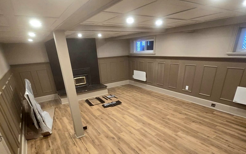 Rénovation de sous-sol par PG Rénovatek.