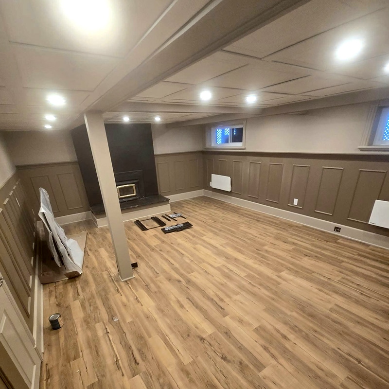 Rénovation de sous-sol par PG Rénovatek.