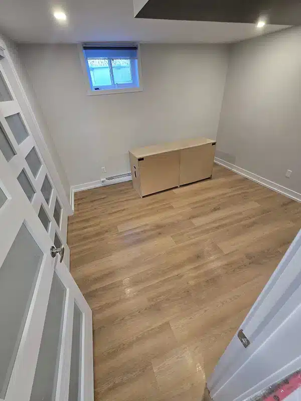 Rénovation de sous-sol par PG Rénovatek.